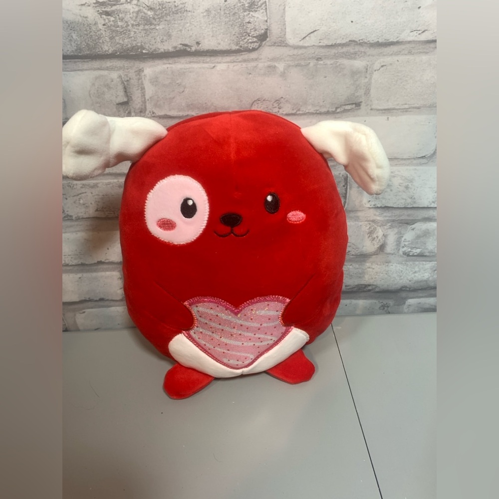 Red Plush Dog with Heart